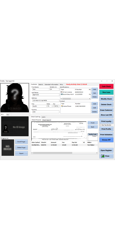 Secure Check Cashing Check Cashing Module